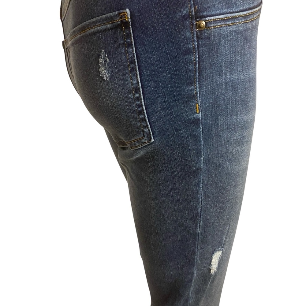 SPANX Distressed Denim Leggings Ankle Stretch Medium Wash Blue Size Small NWT - Picture 5 of 12